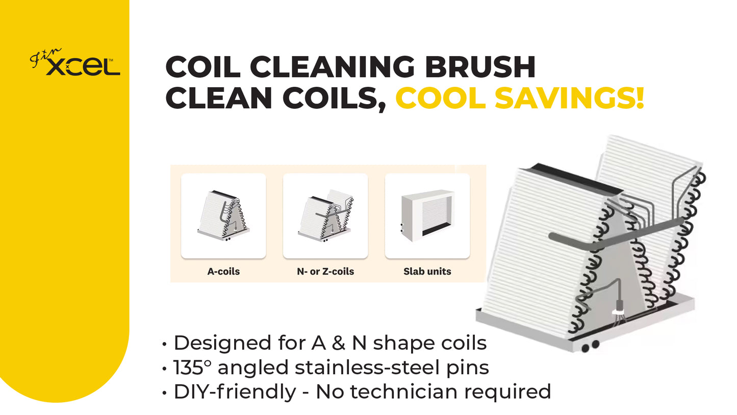 FinXCEL HVAC Coil Cleaning Brush – Deep Clean Evaporator & Condenser Coils | DIY AC Maintenance Tool