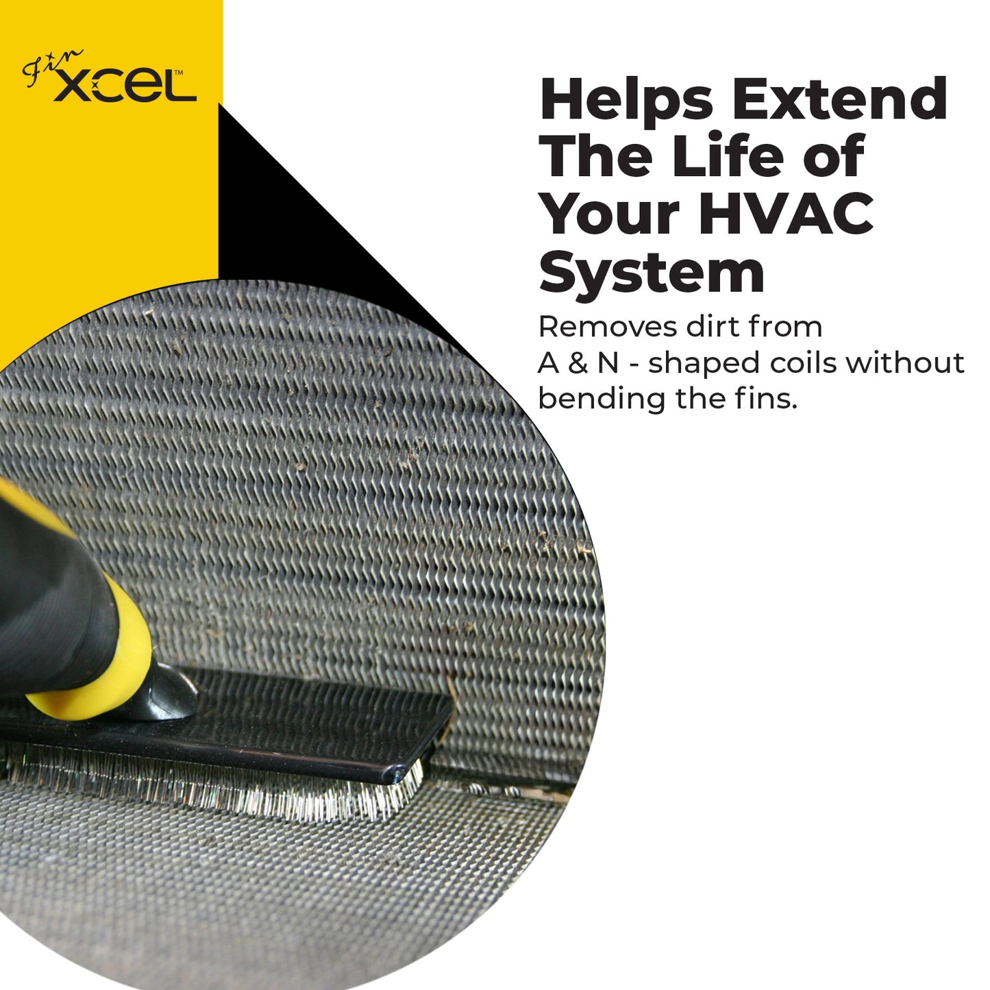 FinXCEL HVAC Coil Cleaning Brush – Deep Clean Evaporator & Condenser Coils | DIY AC Maintenance Tool