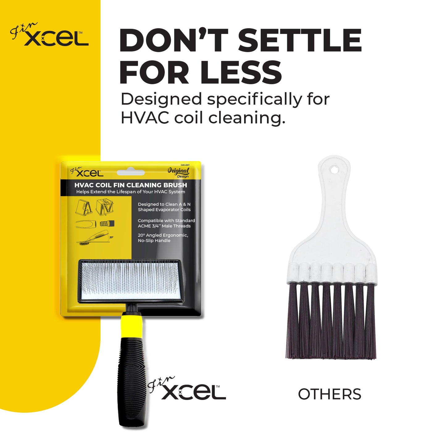 FinXCEL HVAC Coil Cleaning Brush – Deep Clean Evaporator & Condenser Coils | DIY AC Maintenance Tool