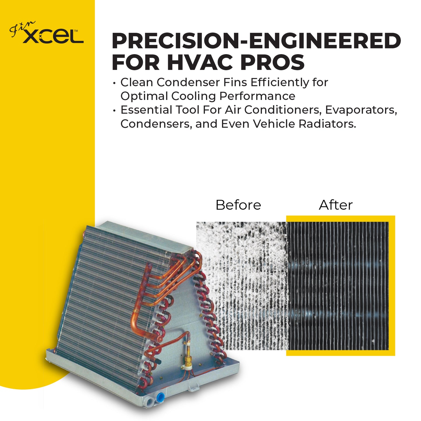 FinXCEL HVAC Coil Cleaning Brush – Deep Clean Evaporator & Condenser Coils | DIY AC Maintenance Tool