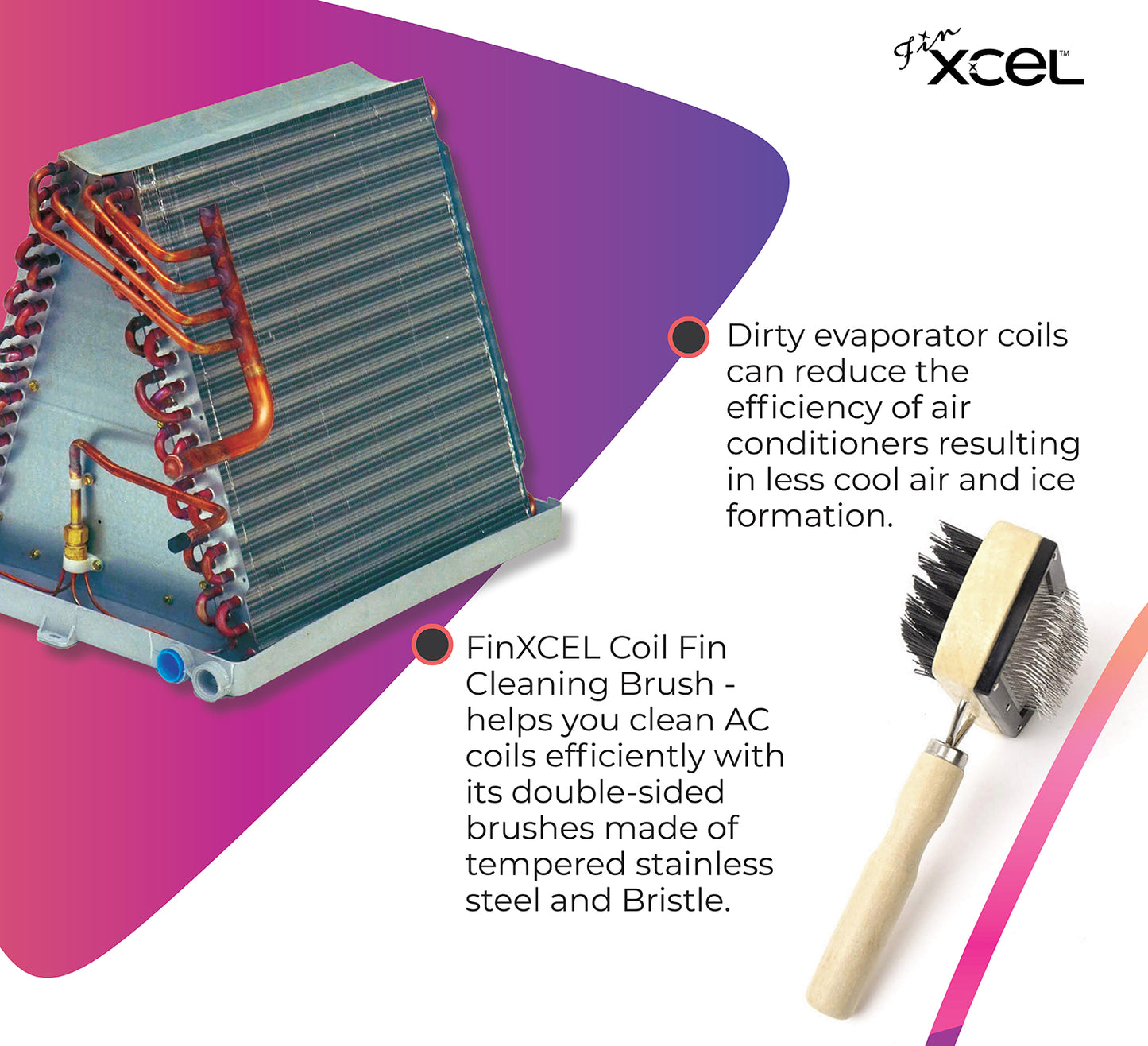 FinXCEL Dual-Sided Coil Cleaning Brush – Round Head Design for Tight Coils
