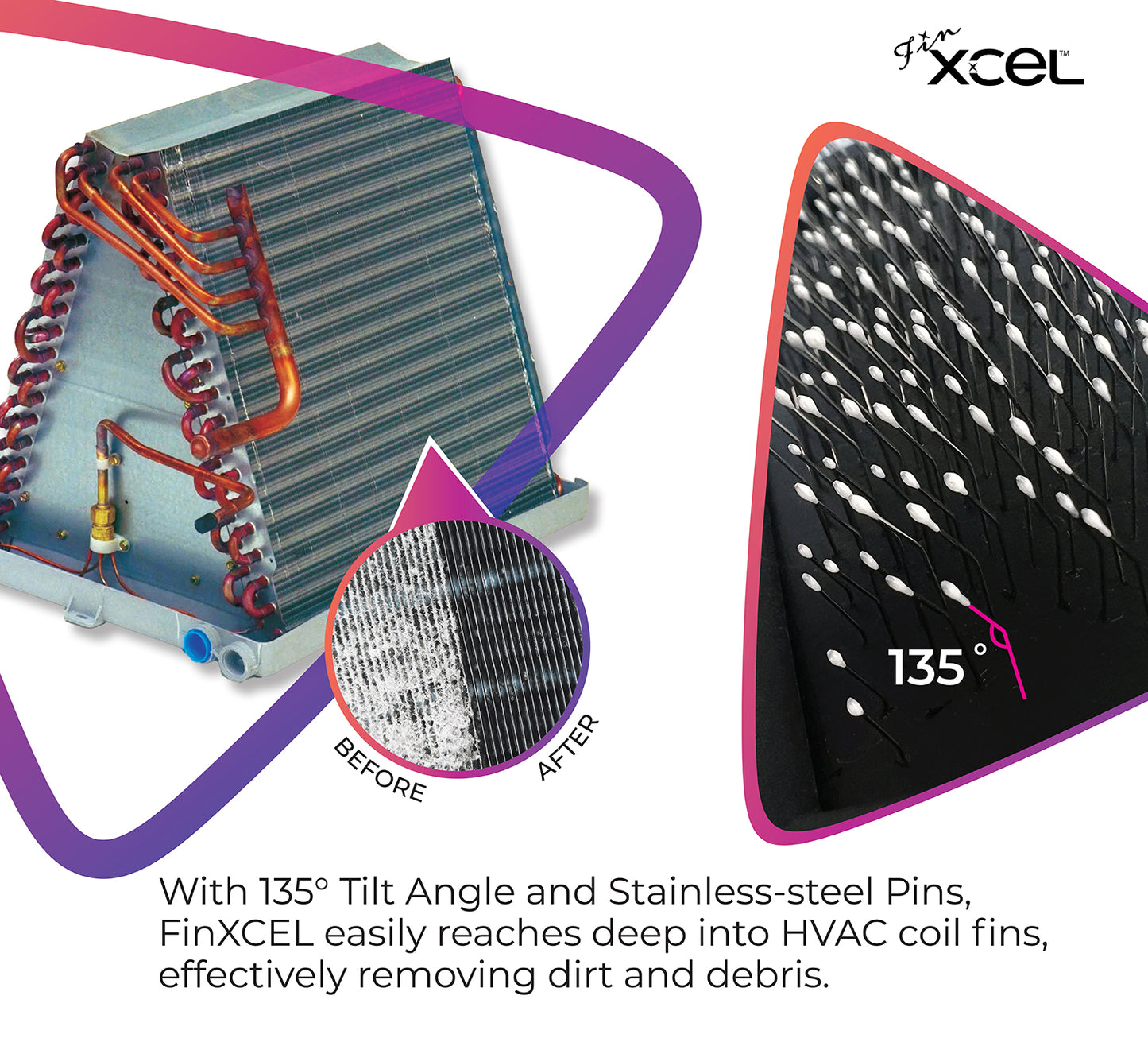 FinXCEL Dual-Sided Coil Cleaning Brush – Round Head Design for Tight Coils
