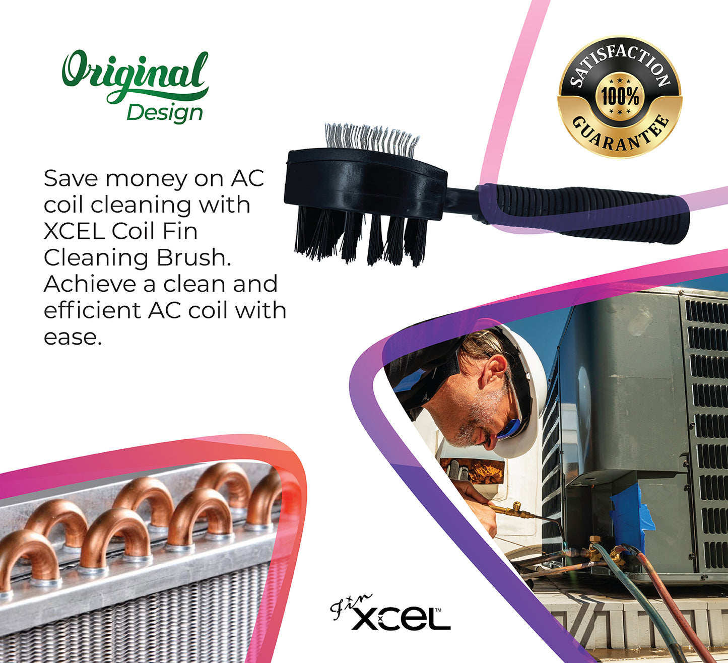 FinXCEL Dual-Sided Coil Cleaning Brush – Round Head Design for Tight Coils