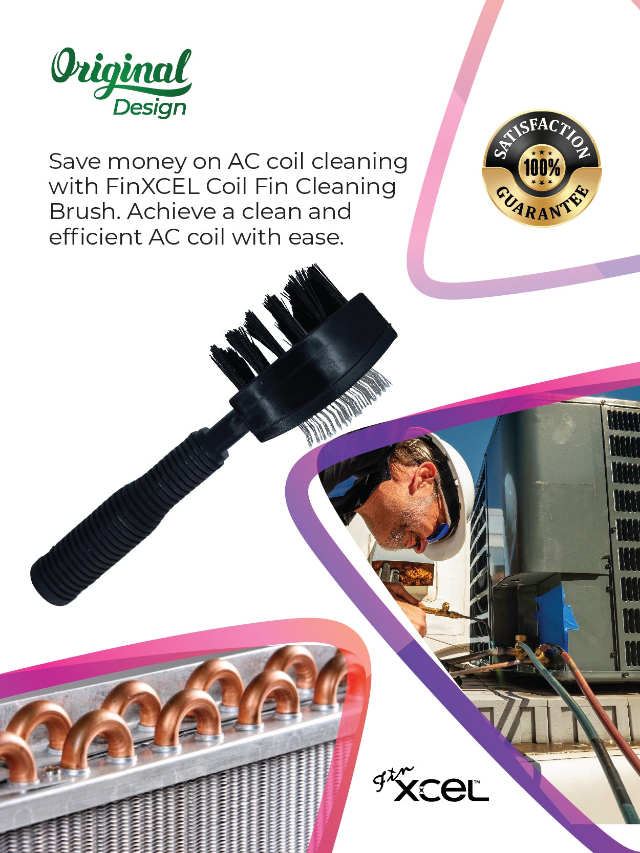 FinXCEL Dual-Sided Coil Cleaning Brush – Round Head Design for Tight Coils