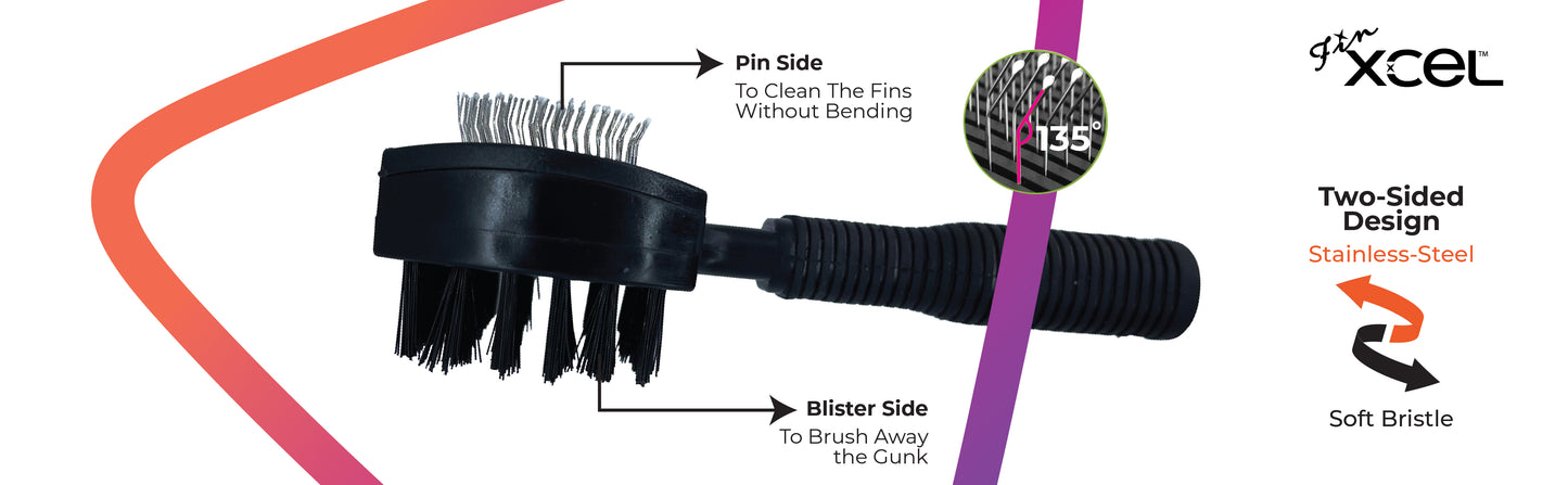 FinXCEL Dual-Sided Coil Cleaning Brush – Round Head Design for Tight Coils