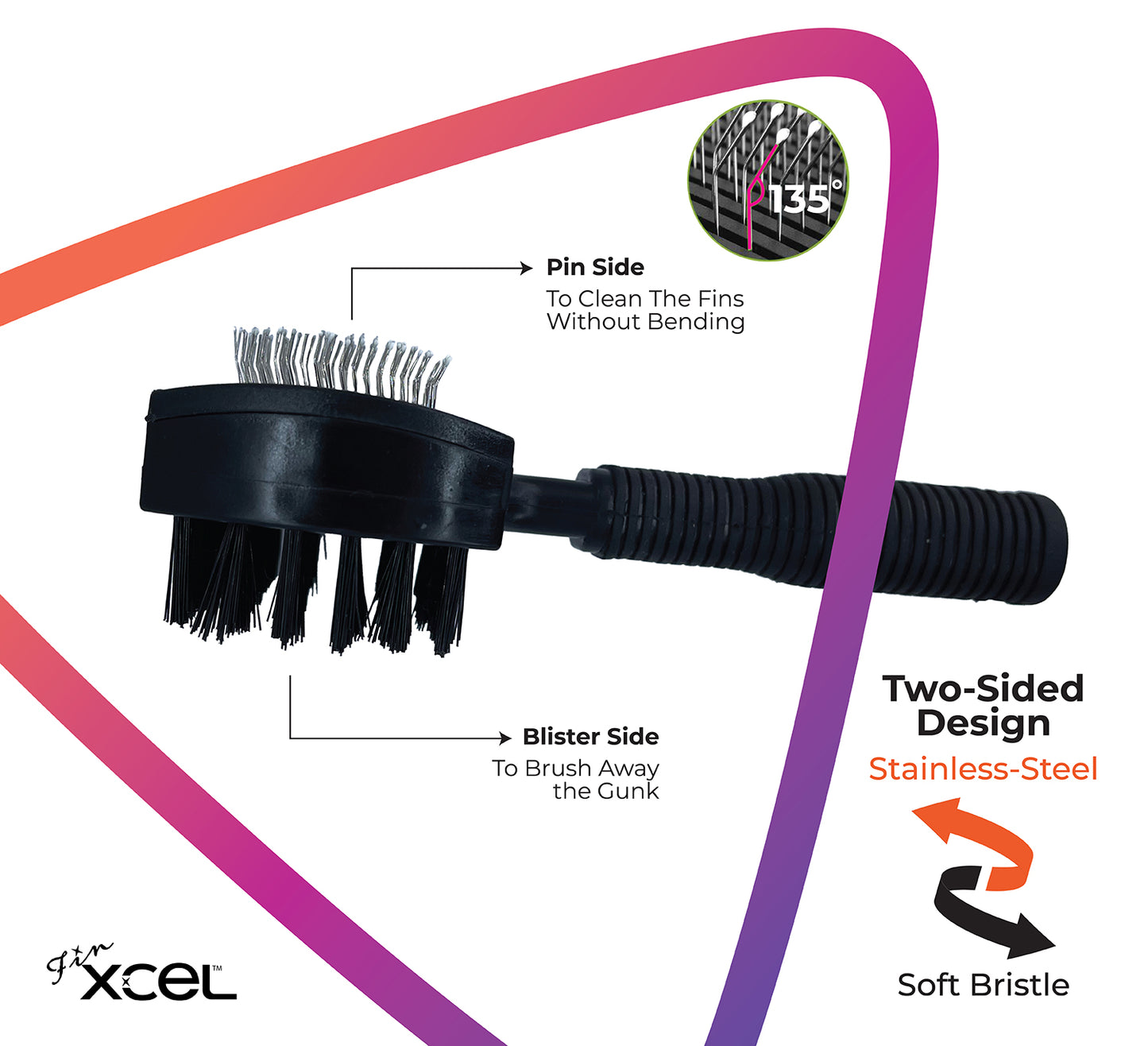 FinXCEL Dual-Sided Coil Cleaning Brush – Round Head Design for Tight Coils